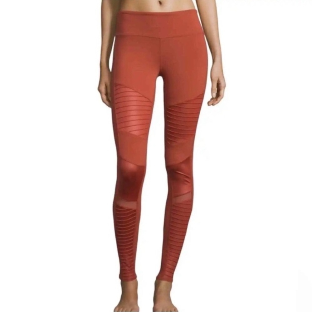 alo Yoga High-Rise Moto Legging Rust Burnt Orange Small